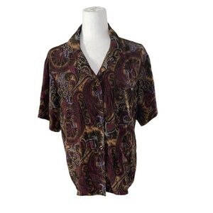 Talbots Vintage 100% Silk SS Blouse NWT | Sz 12